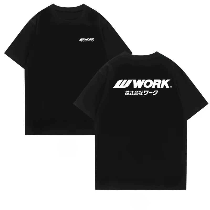 2026 Newsummer WORK Short Sleeve Classic Wheel Racing Sponsor Clothing RIM Car Fashion T-Shirt Modified Car T-Shirt Men T-Shirt