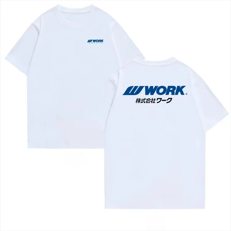 2026 Newsummer WORK Short Sleeve Classic Wheel Racing Sponsor Clothing RIM Car Fashion T-Shirt Modified Car T-Shirt Men T-Shirt