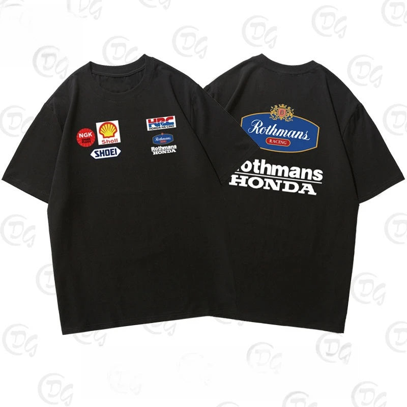 Sports and Leisure Loose Bottoming Shirt Hasegawa Lok Fumen NSR Locomotive Motorcycle Riding Clothes Men'S Short-Sleeved T-Shirt